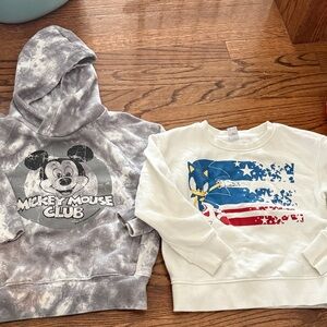 Bundle character sweatshirts 5T - Mickey Mouse Club hoodie and Patriotic Sonic